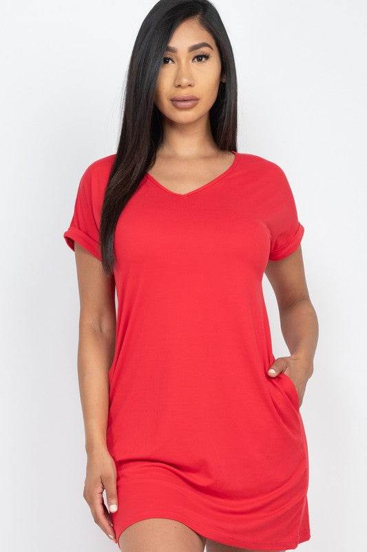 Short Cap Sleeve Pocket Mini T Shirt Dress - Shop Style & More | Fresh Looks, Everyday Deals & Free Shipping