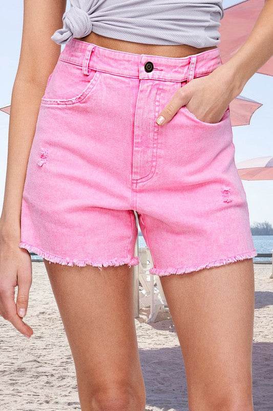 CASUAL WASHED STYLE DENIM SHORTS WITH POCKETS - Shop Style & More | Fresh Looks, Everyday Deals & Free Shipping