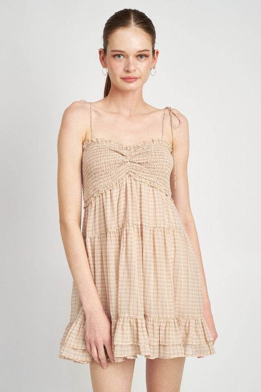 SMOCKED BABY DOLL DRESS WITH RUFFLED - Shop Style & More | Fresh Looks, Everyday Deals & Free Shipping
