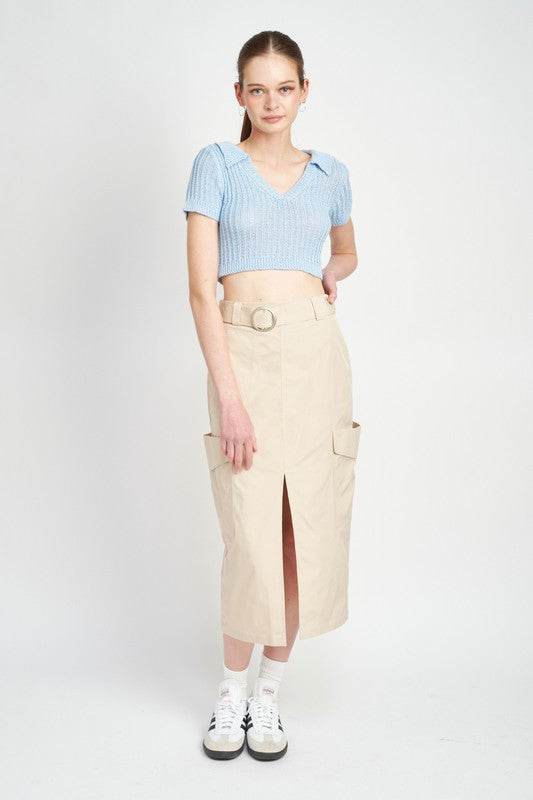HIGH WAIST CARGO MIDI SKIRT - Shop Style & More | Fresh Looks, Everyday Deals & Free Shipping