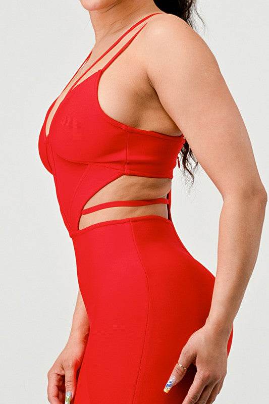 DOUBLE SPAGHETTI STRAP BODYCON JUMPSUIT - Shop Style & More | Fresh Looks, Everyday Deals & Free Shipping