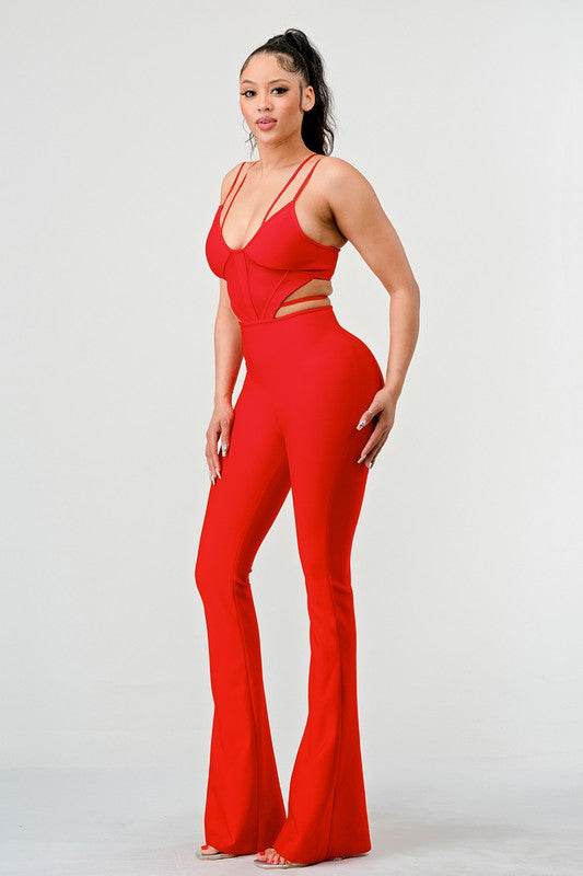 DOUBLE SPAGHETTI STRAP BODYCON JUMPSUIT - Shop Style & More | Fresh Looks, Everyday Deals & Free Shipping
