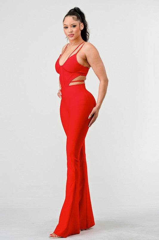DOUBLE SPAGHETTI STRAP BODYCON JUMPSUIT - Shop Style & More | Fresh Looks, Everyday Deals & Free Shipping