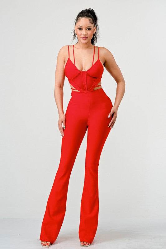 DOUBLE SPAGHETTI STRAP BODYCON JUMPSUIT - Shop Style & More | Fresh Looks, Everyday Deals & Free Shipping