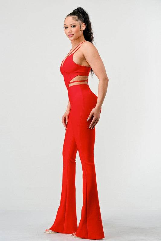 DOUBLE SPAGHETTI STRAP BODYCON JUMPSUIT - Shop Style & More | Fresh Looks, Everyday Deals & Free Shipping