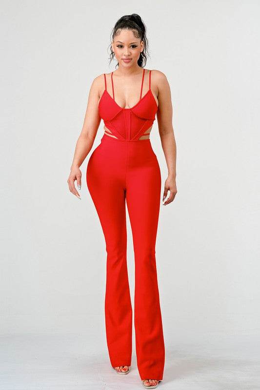 DOUBLE SPAGHETTI STRAP BODYCON JUMPSUIT - Shop Style & More | Fresh Looks, Everyday Deals & Free Shipping