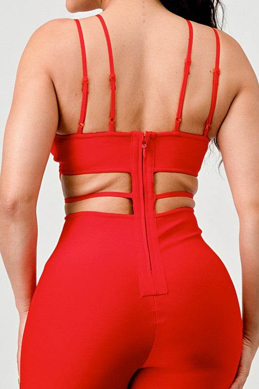 DOUBLE SPAGHETTI STRAP BODYCON JUMPSUIT - Shop Style & More | Fresh Looks, Everyday Deals & Free Shipping