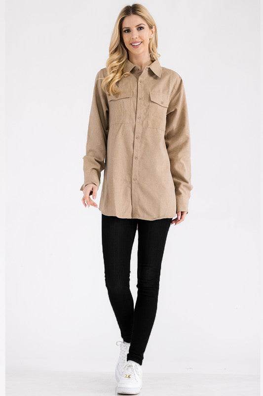 Womens Boyfriend Solid Flannel Shirt - Shop Style & More | Fresh Looks, Everyday Deals & Free Shipping