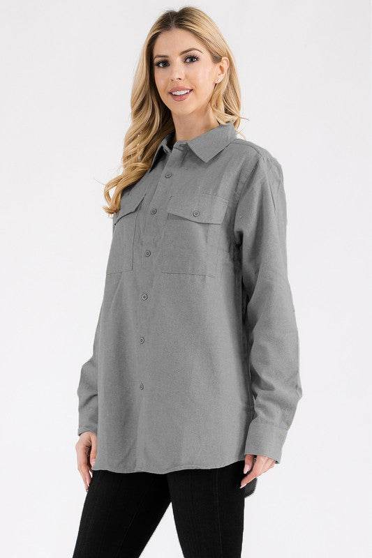 Womens Boyfriend Solid Flannel Shirt - Shop Style & More | Fresh Looks, Everyday Deals & Free Shipping