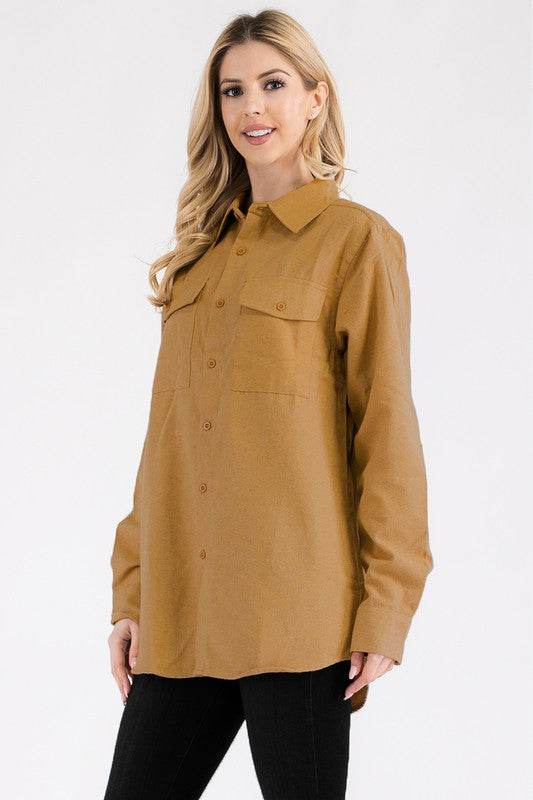 Womens Boyfriend Solid Flannel Shirt - Shop Style & More | Fresh Looks, Everyday Deals & Free Shipping