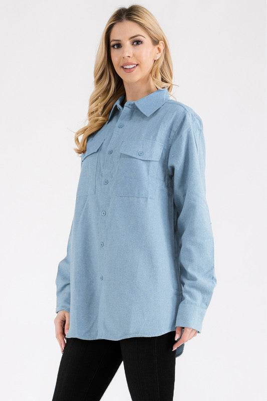 Womens Boyfriend Solid Flannel Shirt - Shop Style & More | Fresh Looks, Everyday Deals & Free Shipping