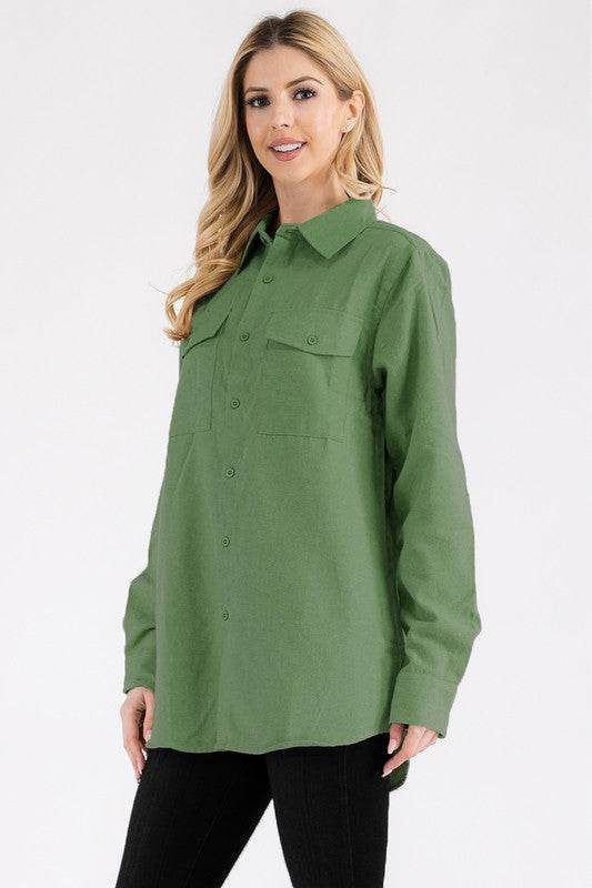 Womens Boyfriend Solid Flannel Shirt - Shop Style & More | Fresh Looks, Everyday Deals & Free Shipping