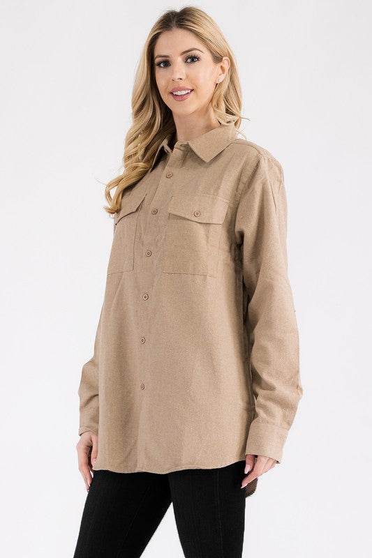 Womens Boyfriend Solid Flannel Shirt - Shop Style & More | Fresh Looks, Everyday Deals & Free Shipping