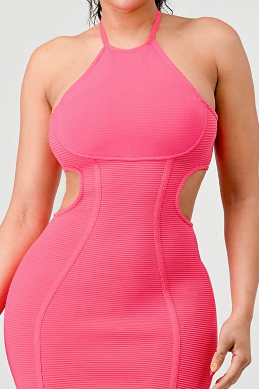 HALTER HOLLOW OUT BODYCON BANDAGE DRESS - Shop Style & More | Fresh Looks, Everyday Deals & Free Shipping