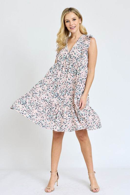 Leopard Flutter Sleeve V Neck Dress - Shop Style & More | Fresh Looks, Everyday Deals & Free Shipping