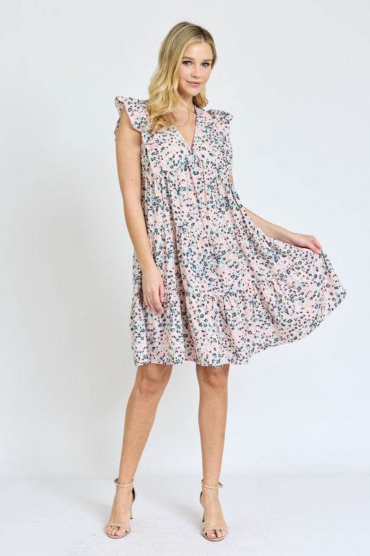 Leopard Flutter Sleeve V Neck Dress - Shop Style & More | Fresh Looks, Everyday Deals & Free Shipping