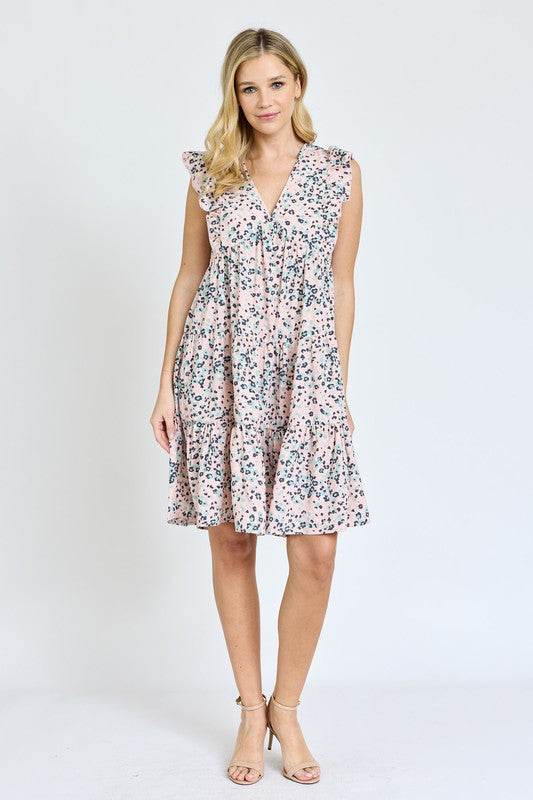 Leopard Flutter Sleeve V Neck Dress - Shop Style & More | Fresh Looks, Everyday Deals & Free Shipping