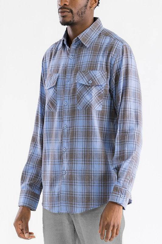LONG SLEEVE FLANNEL FULL PLAID CHECKERED SHIRT - Shop Style & More | Fresh Looks, Everyday Deals & Free Shipping