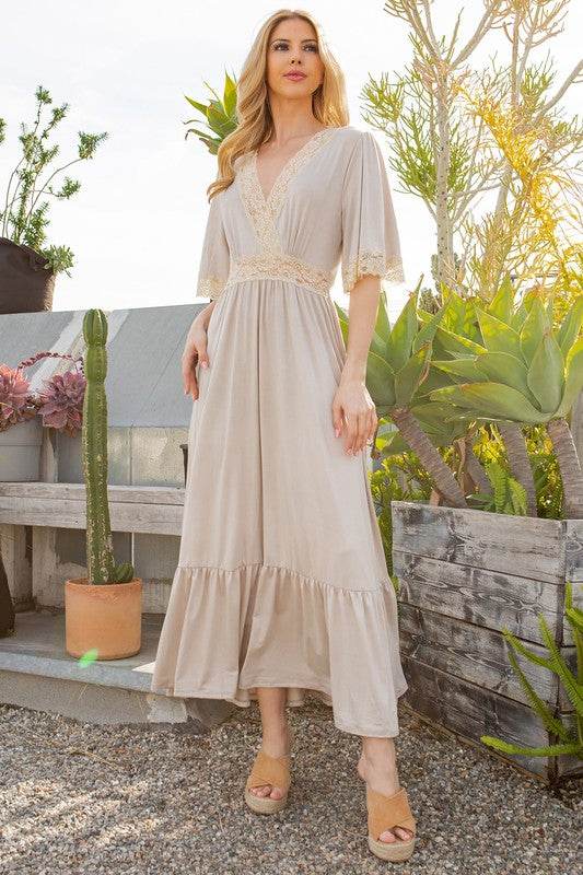 Lace trimmed Detailed Tiered Dress - Shop Style & More | Fresh Looks, Everyday Deals & Free Shipping