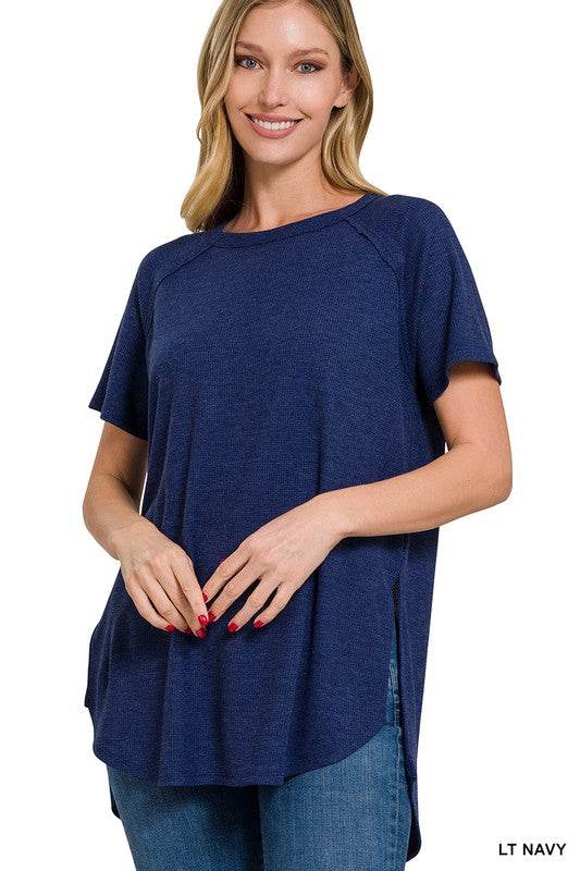 Melange Baby Waffle Short Sleeve Top - Shop Style & More | Fresh Looks, Everyday Deals & Free Shipping