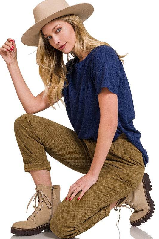 Melange Baby Waffle Short Sleeve Top - Shop Style & More | Fresh Looks, Everyday Deals & Free Shipping
