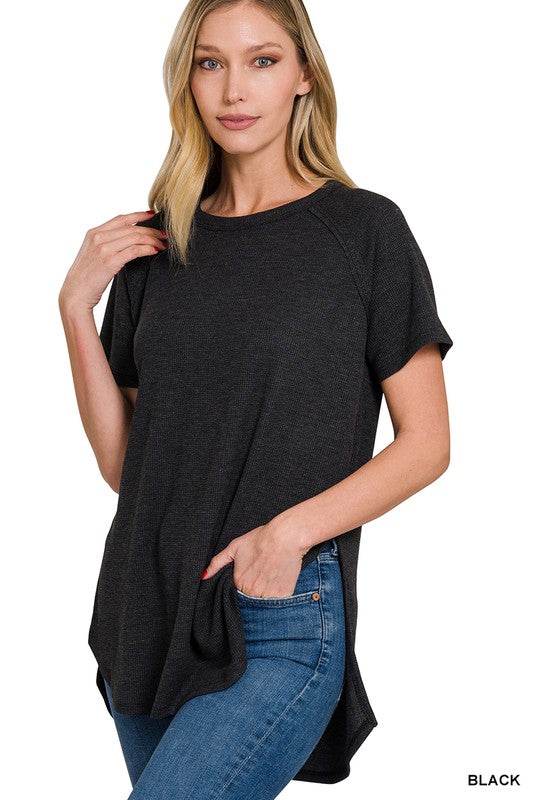 Melange Baby Waffle Short Sleeve Top - Shop Style & More | Fresh Looks, Everyday Deals & Free Shipping