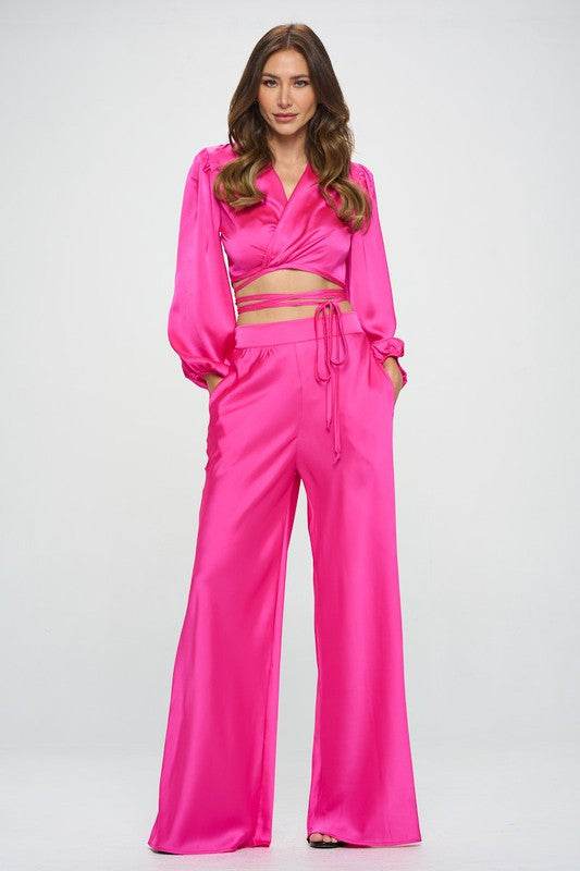 Stretch Satin Pants w/ Elastic Waist and Pockets - Shop Style & More | Fresh Looks, Everyday Deals & Free Shipping