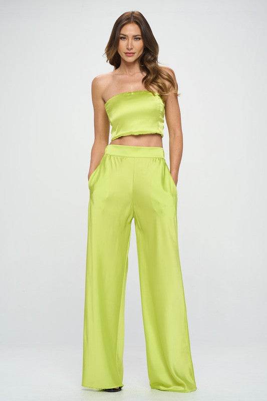 Stretch Satin Pants w/ Elastic Waist and Pockets - Shop Style & More | Fresh Looks, Everyday Deals & Free Shipping