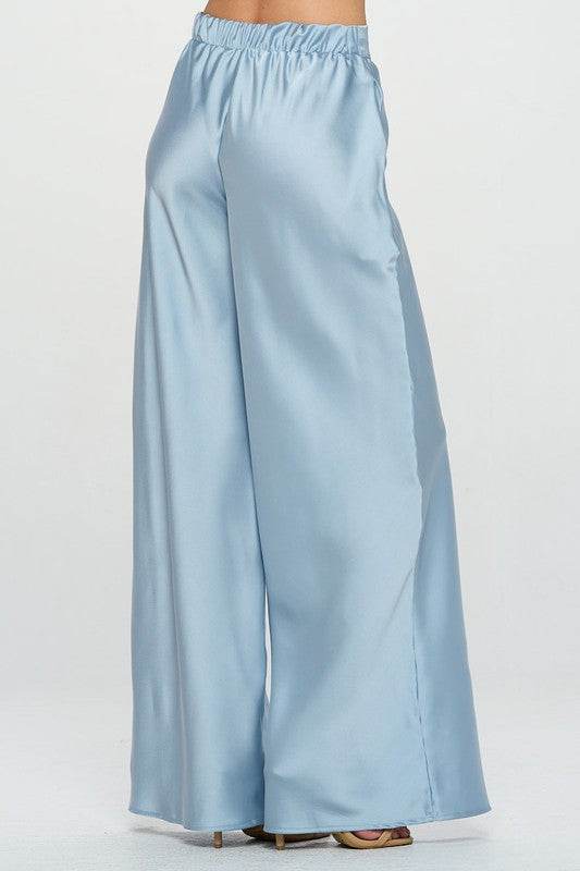Stretch Satin Pants w/ Elastic Waist and Pockets - Shop Style & More | Fresh Looks, Everyday Deals & Free Shipping