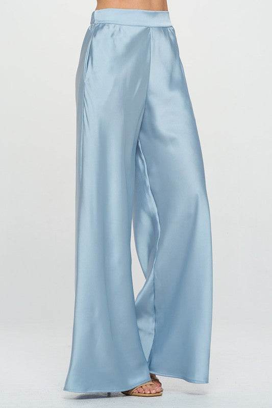 Stretch Satin Pants w/ Elastic Waist and Pockets - Shop Style & More | Fresh Looks, Everyday Deals & Free Shipping