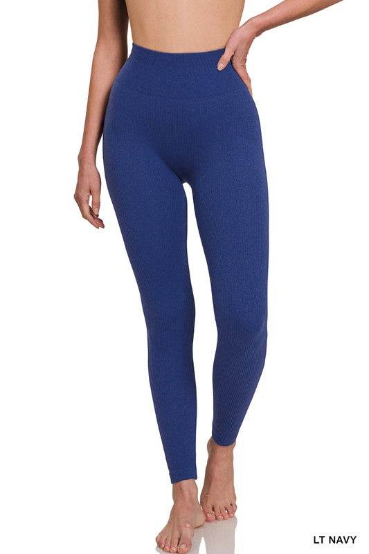 Ribbed Seamless High Waisted Full Length Leggings - Shop Style & More | Fresh Looks, Everyday Deals & Free Shipping