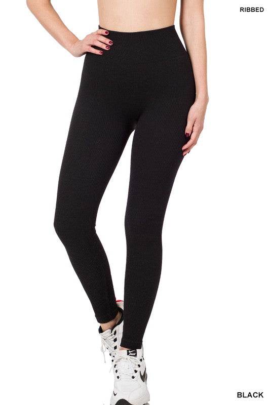 Ribbed Seamless High Waisted Full Length Leggings - Shop Style & More | Fresh Looks, Everyday Deals & Free Shipping