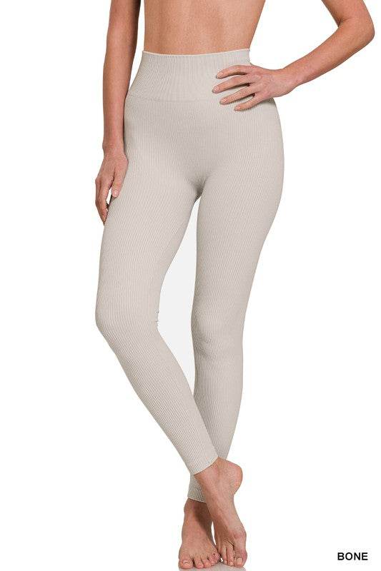 Ribbed Seamless High Waisted Full Length Leggings - Shop Style & More | Fresh Looks, Everyday Deals & Free Shipping