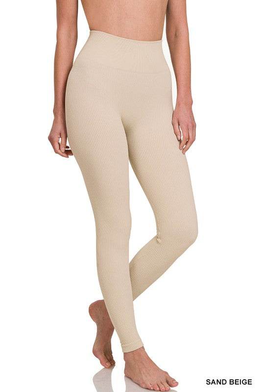 Ribbed Seamless High Waisted Full Length Leggings - Shop Style & More | Fresh Looks, Everyday Deals & Free Shipping