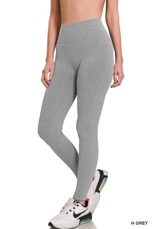 Ribbed Seamless High Waisted Full Length Leggings - Shop Style & More | Fresh Looks, Everyday Deals & Free Shipping