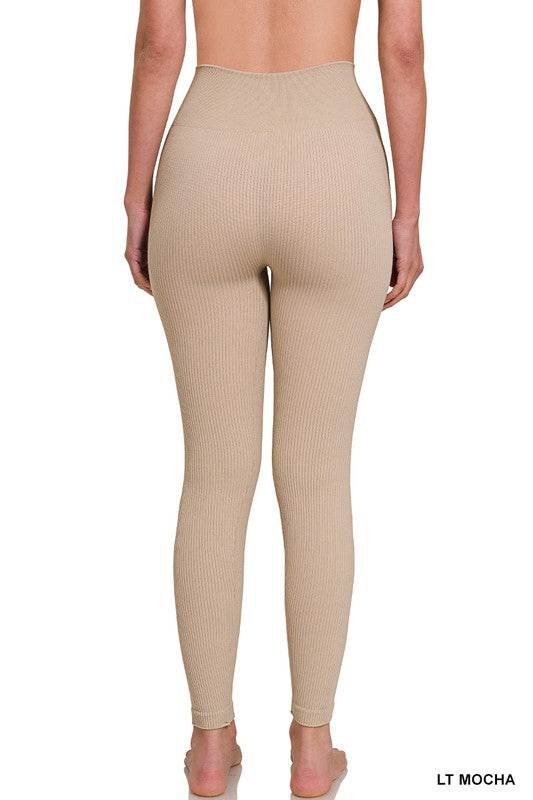 Ribbed Seamless High Waisted Full Length Leggings - Shop Style & More | Fresh Looks, Everyday Deals & Free Shipping