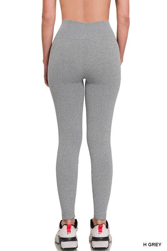 Ribbed Seamless High Waisted Full Length Leggings - Shop Style & More | Fresh Looks, Everyday Deals & Free Shipping
