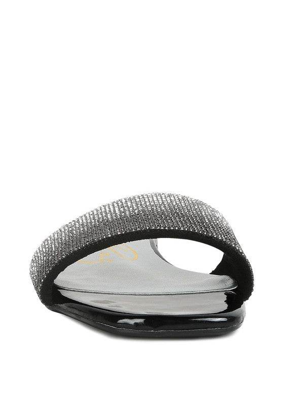 Top Flirt Rhinestone Slip On Sandals - Shop Style & More | Fresh Looks, Everyday Deals & Free Shipping