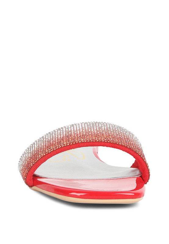 Top Flirt Rhinestone Slip On Sandals - Shop Style & More | Fresh Looks, Everyday Deals & Free Shipping