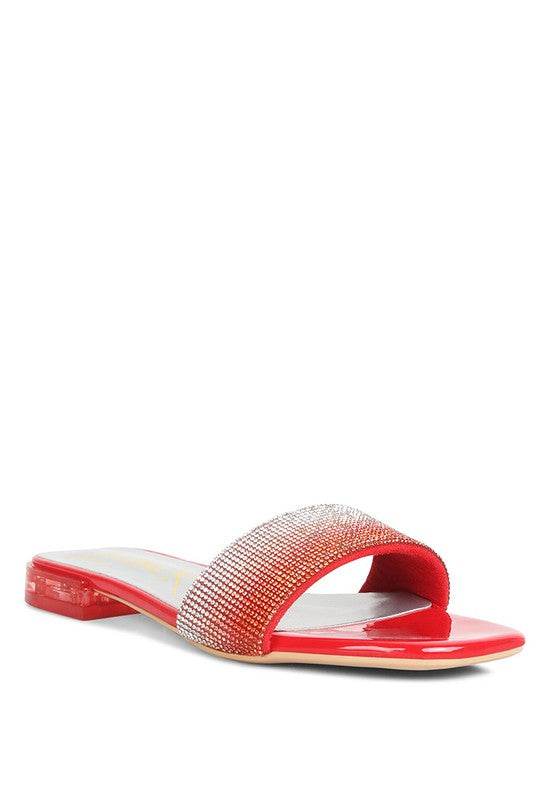 Top Flirt Rhinestone Slip On Sandals - Shop Style & More | Fresh Looks, Everyday Deals & Free Shipping