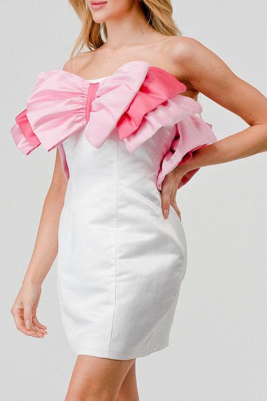 ATHINA BIG RIBBON MINI DRESS - Shop Style & More | Fresh Looks, Everyday Deals & Free Shipping