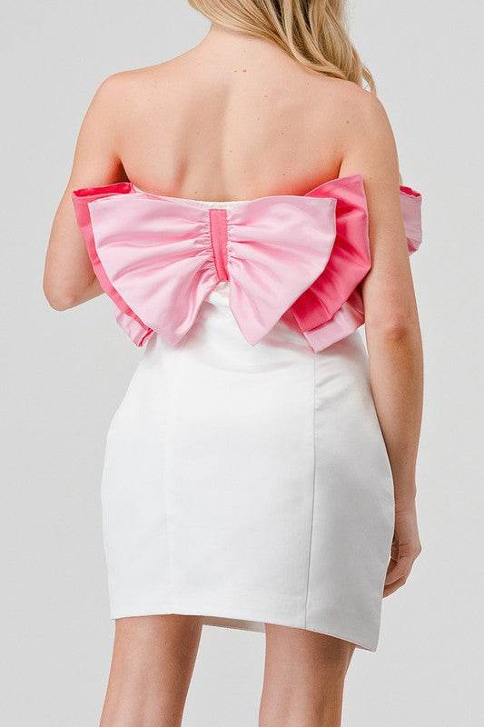 ATHINA BIG RIBBON MINI DRESS - Shop Style & More | Fresh Looks, Everyday Deals & Free Shipping