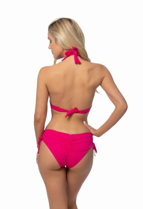SOLID HALTER BIIKINI SET WITH RUCHING SIDE BOTTOM - Shop Style & More | Fresh Looks, Everyday Deals & Free Shipping