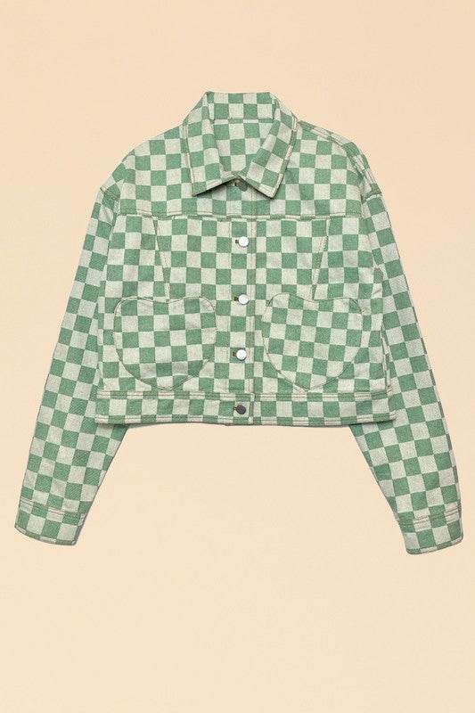 Cropped checkered heart denim jacket - Shop Style & More | Fresh Looks, Everyday Deals & Free Shipping