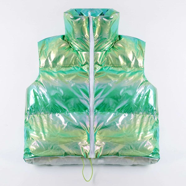 Metallic puffer vest Women's Outerwear