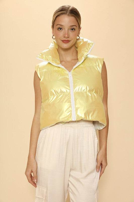 Metallic puffer vest - Shop Style & More | Fresh Looks, Everyday Deals & Free Shipping