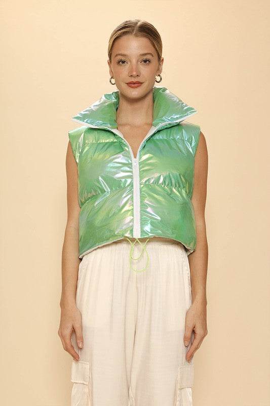Metallic puffer vest - Shop Style & More | Fresh Looks, Everyday Deals & Free Shipping