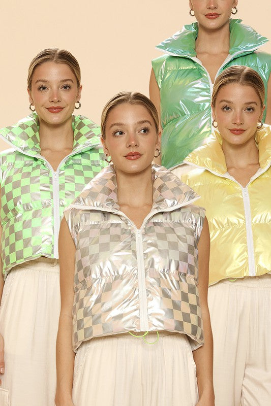 Metallic puffer vest Women's Outerwear