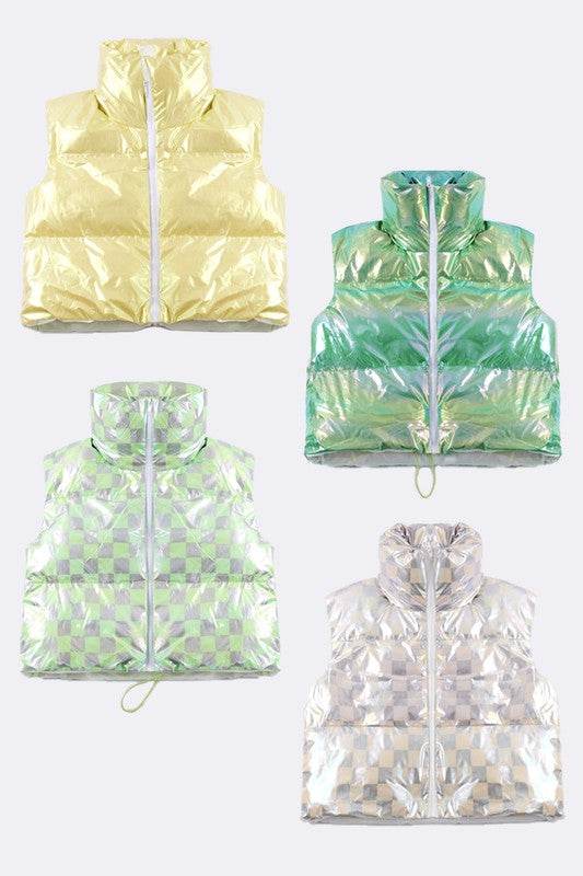 Metallic puffer vest - Shop Style & More | Fresh Looks, Everyday Deals & Free Shipping