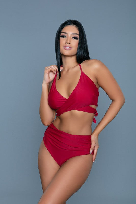 Francesca Swimsuit Maroon Two-Piece Bikinis